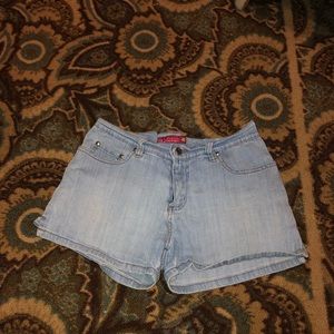 $45 SO stretch blue denim shorts super cute